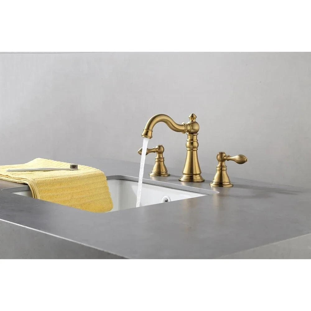 Derengge 8 Inch Two-Handle Widespread Bathroom Faucet with Pop up Drain, Brushed